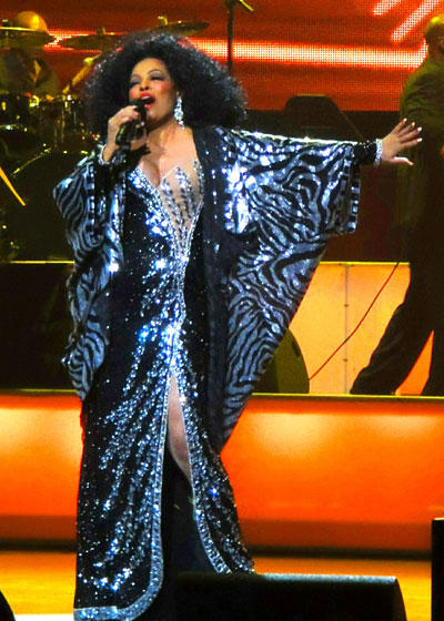 Diana Ross black sequence arm out