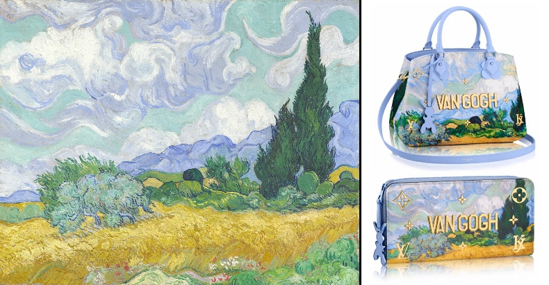 Louis Vuitton x Jeff Koons Montaigne Vincent Van Gogh Masters MM Lavender  Multicolor in Coated Canvas with Brass - US